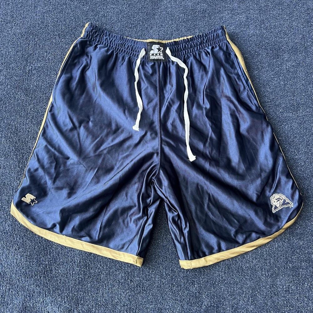 Memphis Grizzlies Shorts Mens Large Navy Gold NBA Basketball‎ Mesh Starter 2000s
